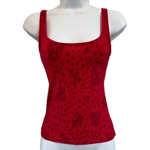 Vintage Y2K | Ruby Red | Rose Print | Olga | Camisole | Tank Top